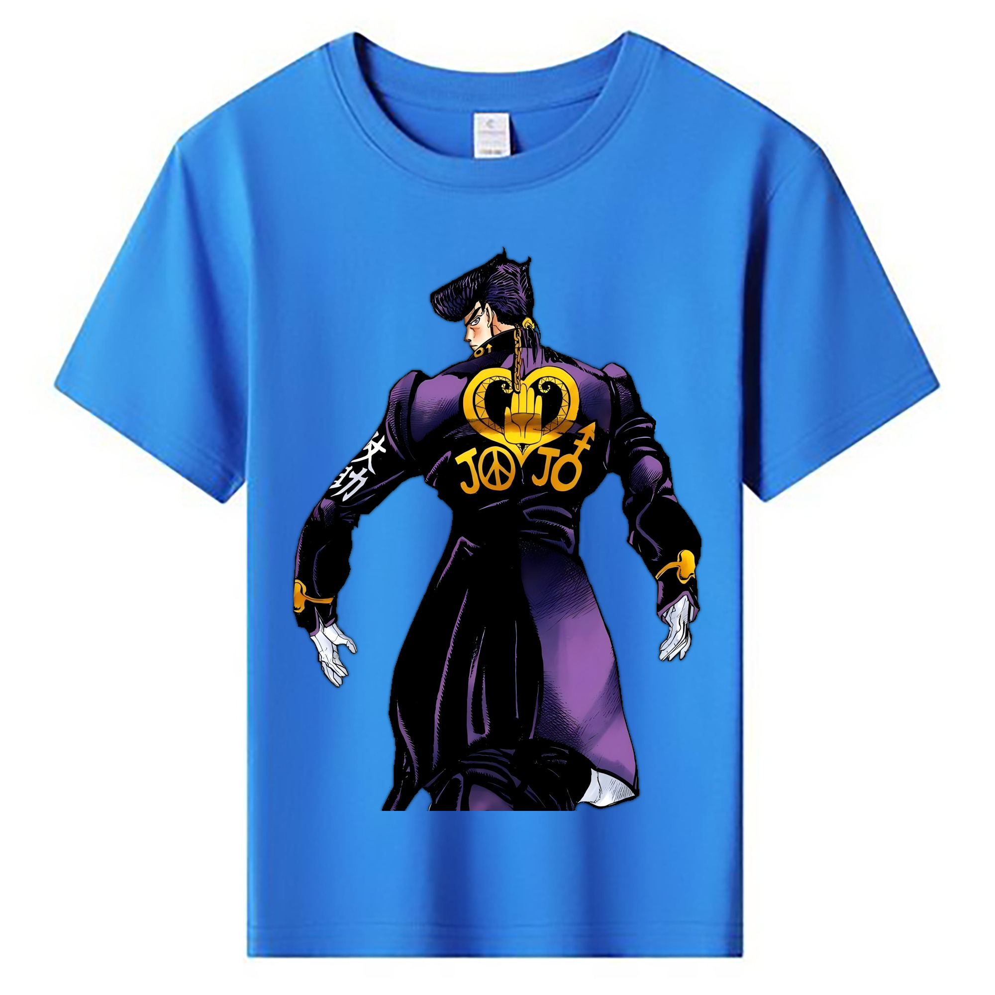 （画像用） ジョジョの奇妙な冒険 ひがしかた じょうすけ JoJo's Bizarre Adventure Higashikata Josuke 綿100％キッズTシャツ（フロントプリント）